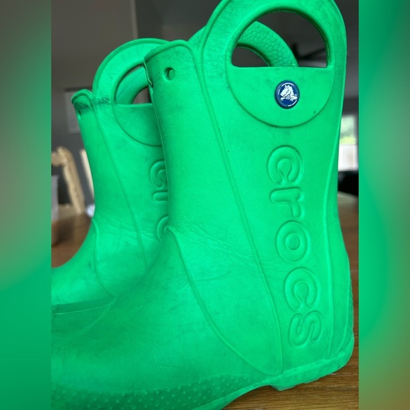 Crocs kids green rain boots size C13 - Picture 1 of 11